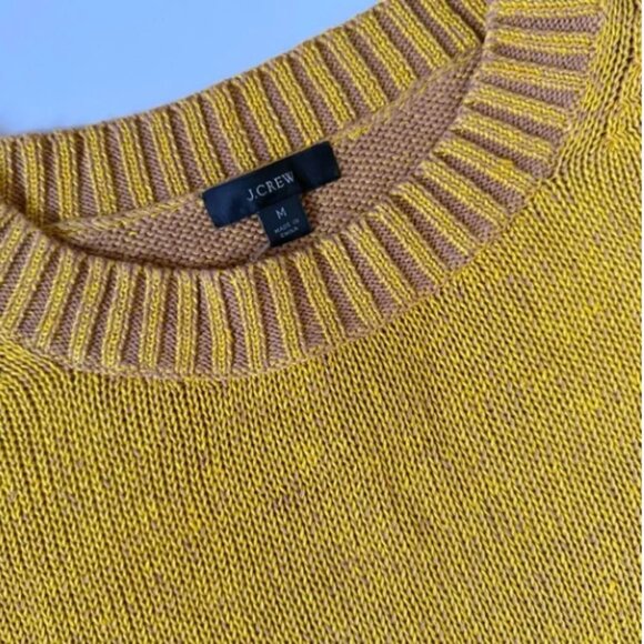 J.Crew Relaxed Linen-Cotton Blend Beach Knit Sweater, Medium, Yellow Mustard NWT - Picture 8 of 8